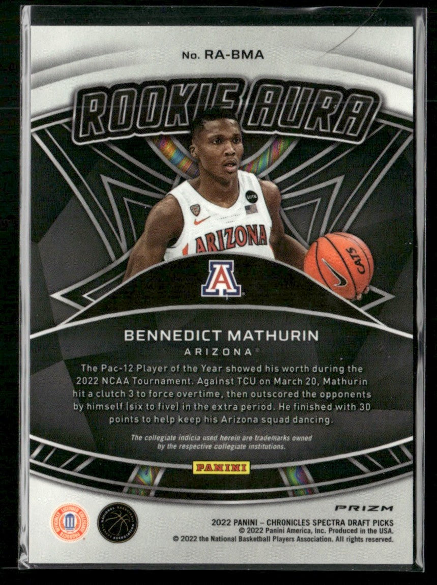 Bennedict Mathurin 2022 Panini Chronicles Draft Picks RC #RA-BMA