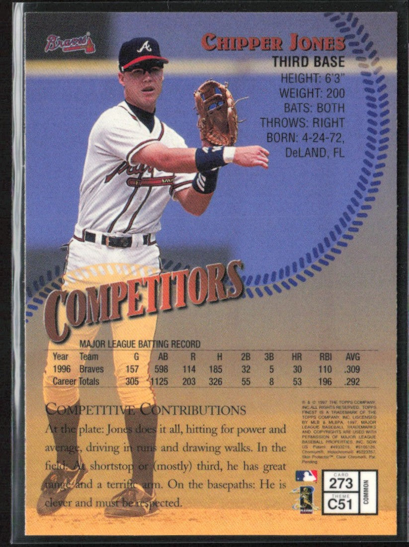 Chipper Jones 1995 Topps Finest Competitors #273 Atlanta Braves