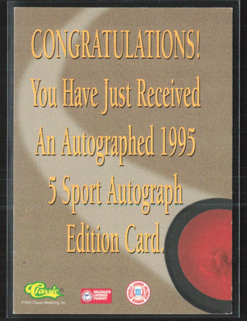 George Breen 1995 Classic 5 Sport Missing Serial Number AUTO Edmonton Oilers