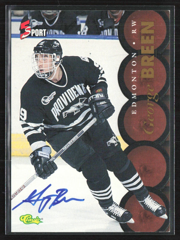 George Breen 1995 Classic 5 Sport Missing Serial Number AUTO Edmonton Oilers