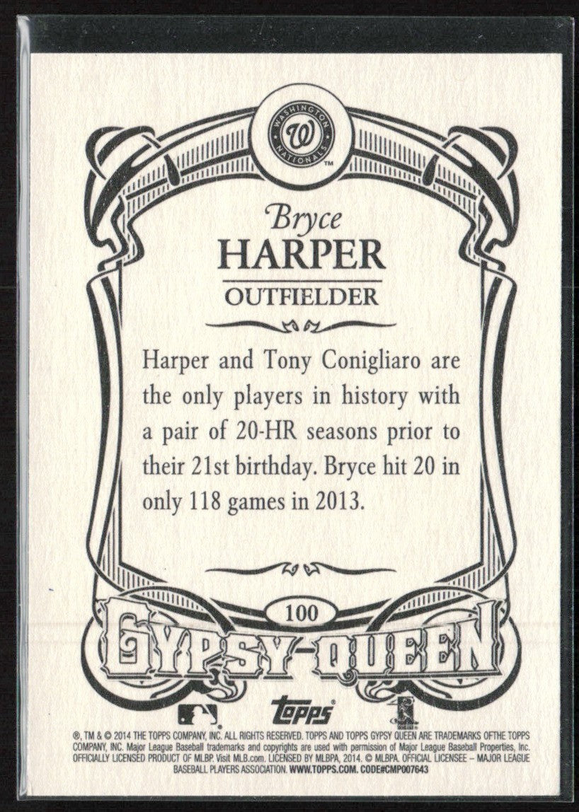 Bryce Harper 2014 Topps Gypsy Queen Grey Jersey #100 Washington Nationals