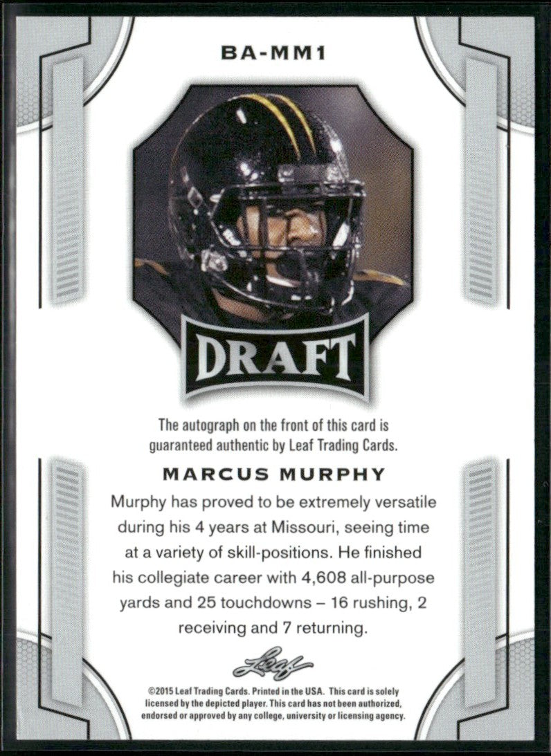 Marcus Murphy 2015 Leaf Draft Autographs AUTO #BA-MM1 Missouri Tigers