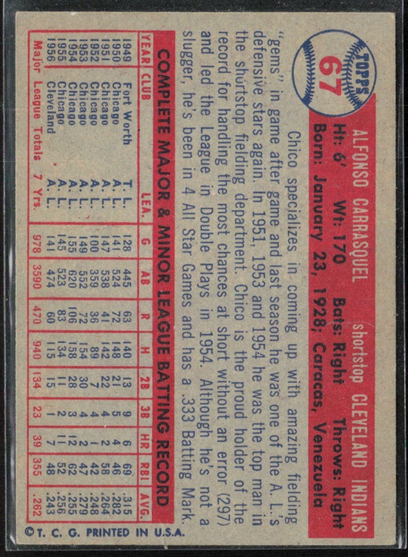 Chico Carrasquel 1957 Topps #67 Cleveland Indians
