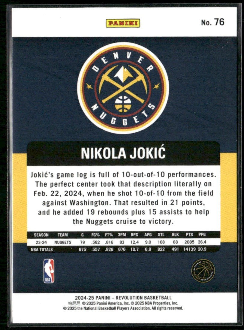 Nikola Jokic 2024 Panini Revolution #76 Denver Nuggets
