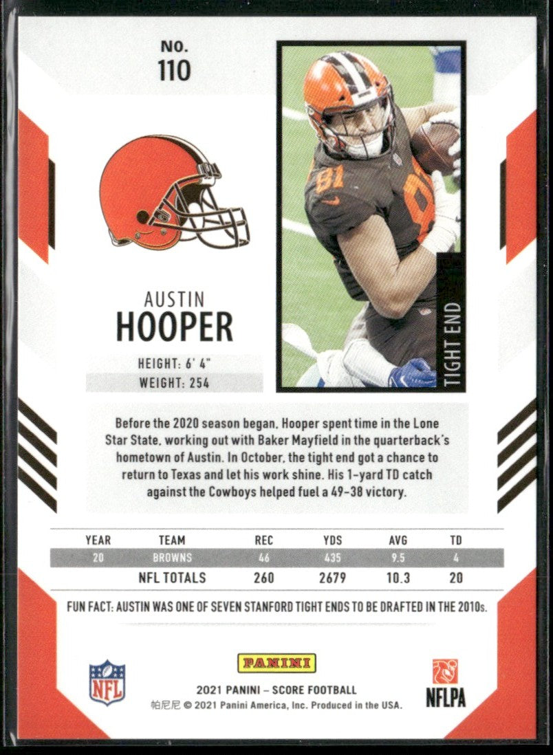 Austin Hooper 2021 Score Showcase /100 #110 Cleveland Browns
