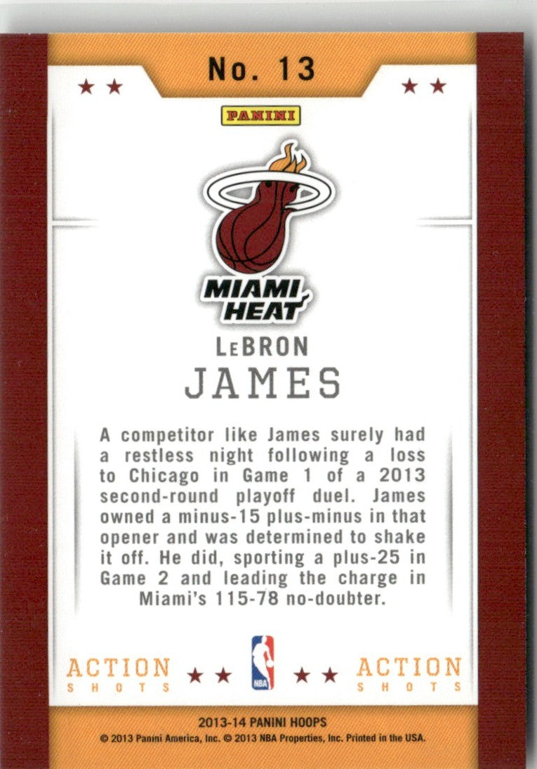 LeBron James 2013 NBA Hoops Action Shots #13 Miami Heat