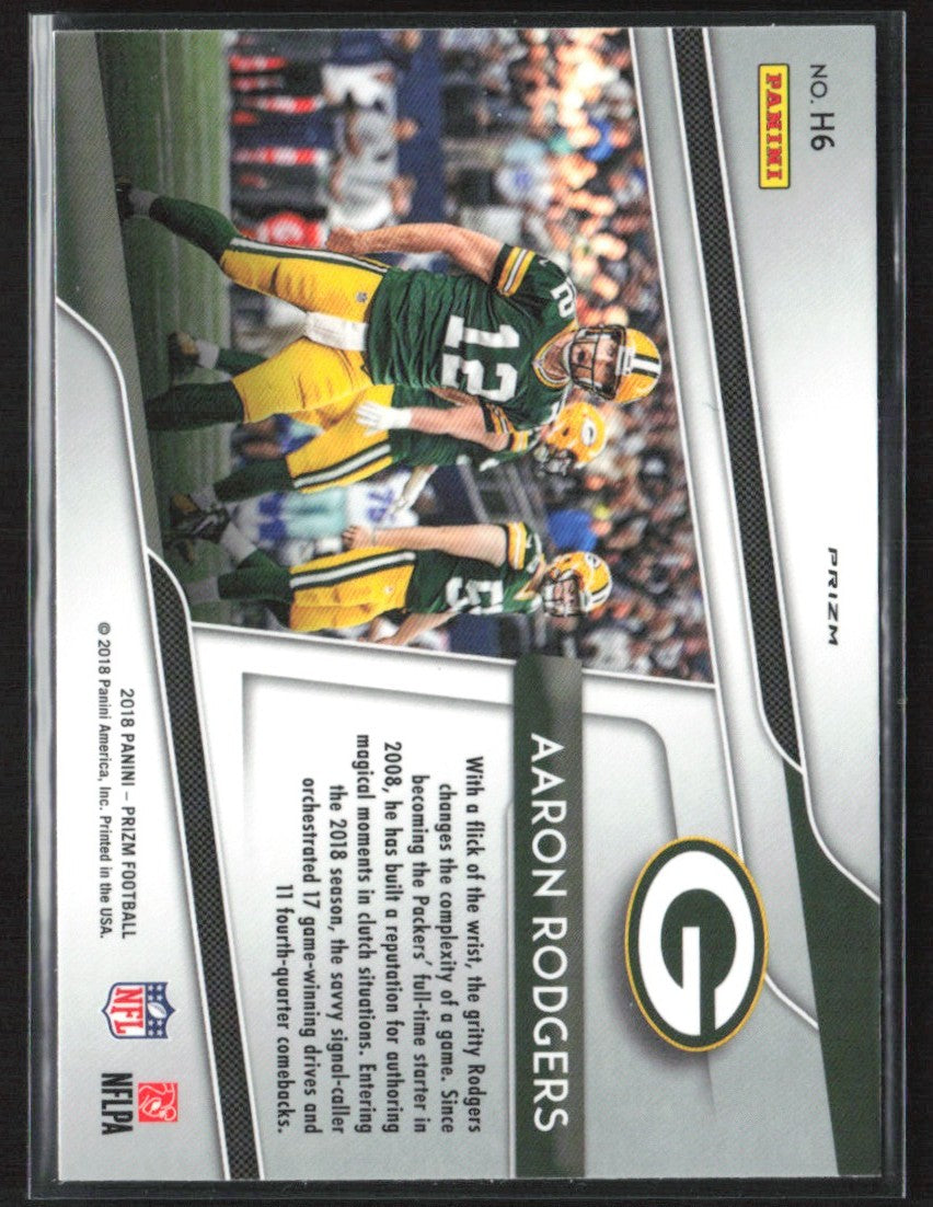 Aaron Rodgers 2018 Panini Prizm Hype Silver #H6 Green Bay Packers