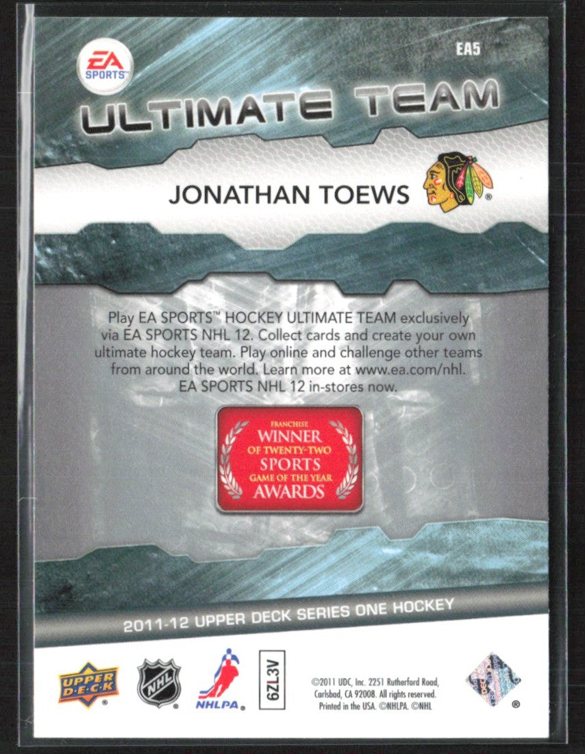 Jonathan Toews 2011 Upper Deck EA Ultimate Team #EA5 Chicago Blackhawks