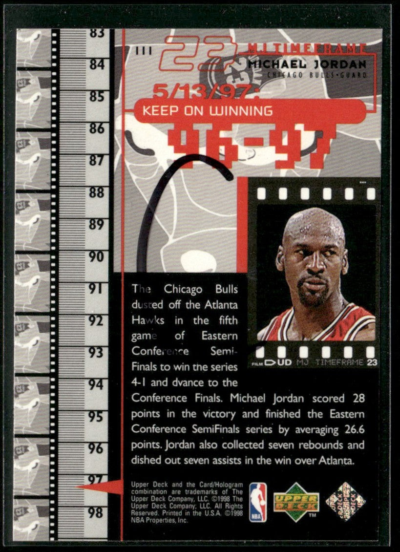Michael Jordan 1998 Upper Deck MJ TimeFrame #111 Chicago Bulls