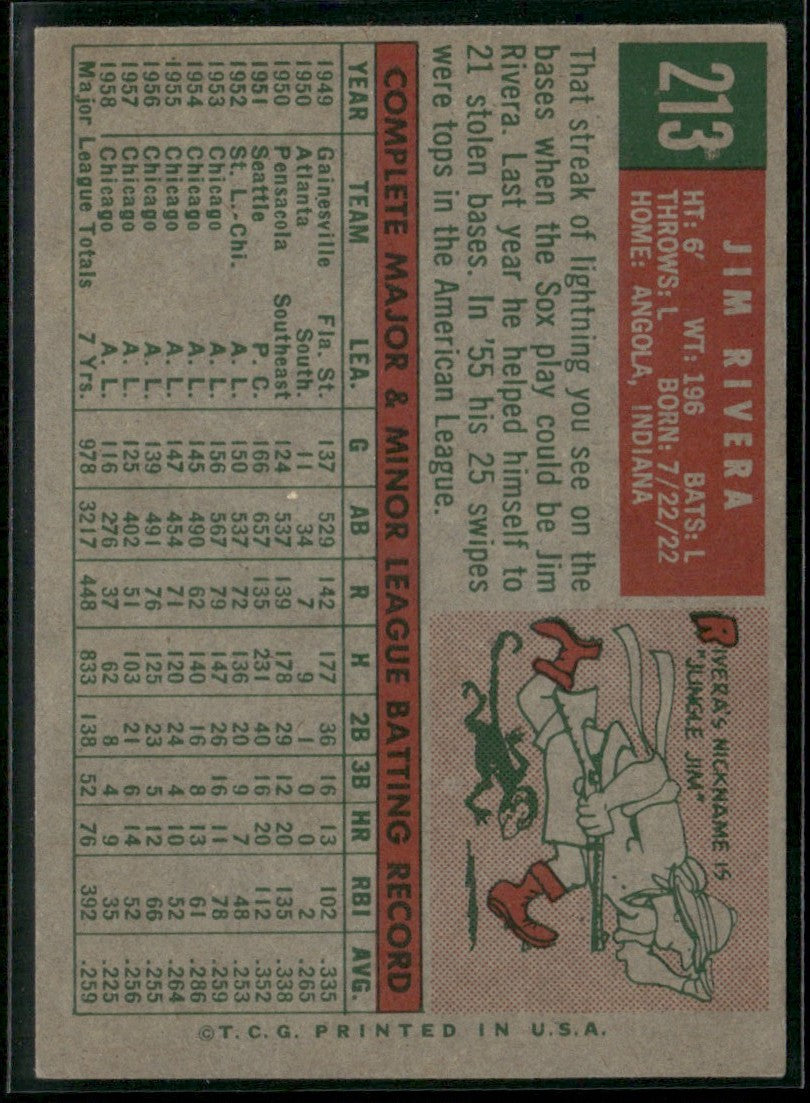 Jim Rivera 1959 Topps #213 Chicago White Sox