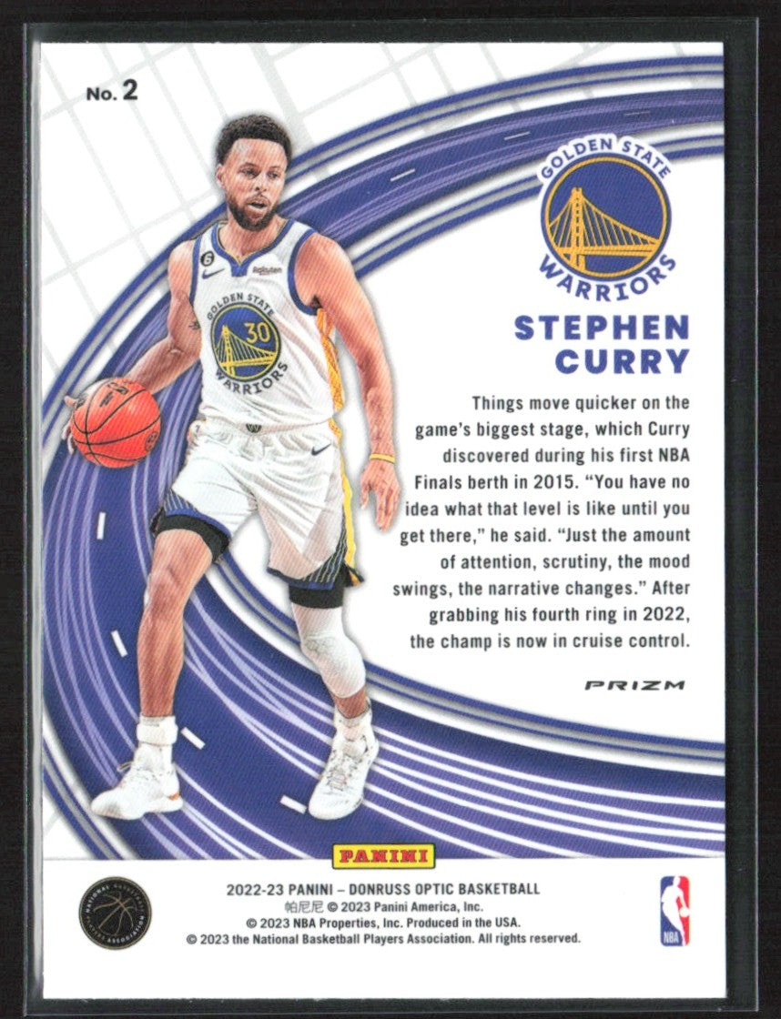 Stephen Curry 2022 Donruss Optic Express Lane Purple #2 Golden State Warriors