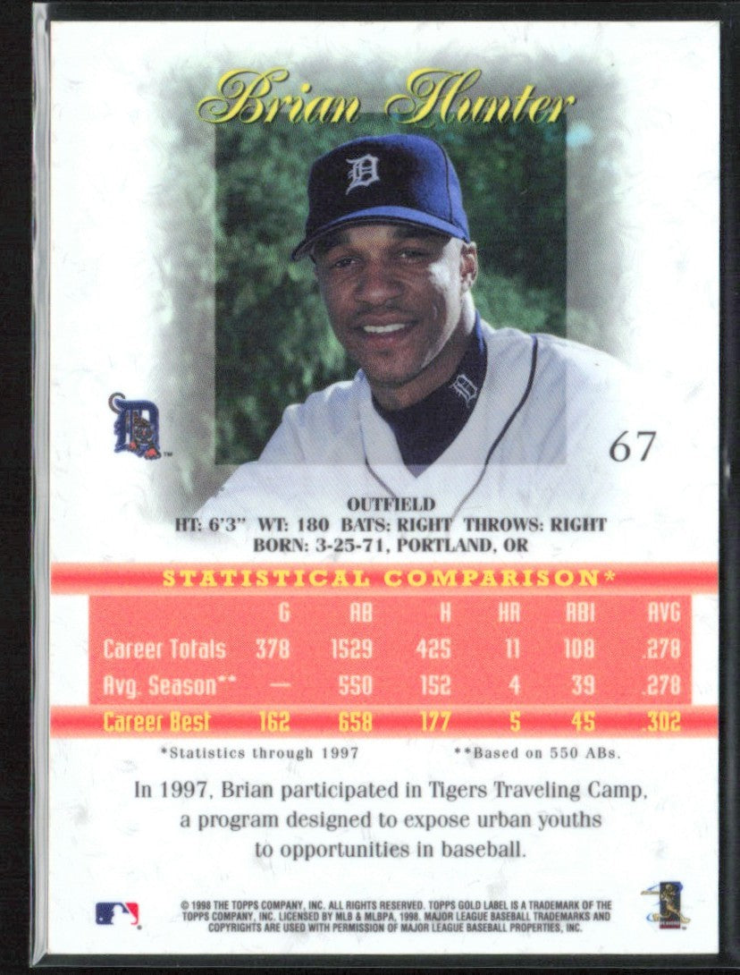 Brian Hunter 1998 Topps Gold Label Class 2 #67 Detroit Tigers