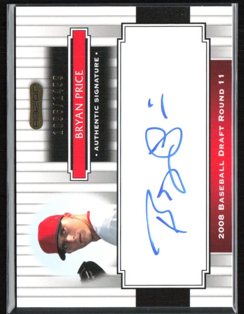 Bryan Price 2008 Razor Signature Series AUTO #188 Boston Red Sox