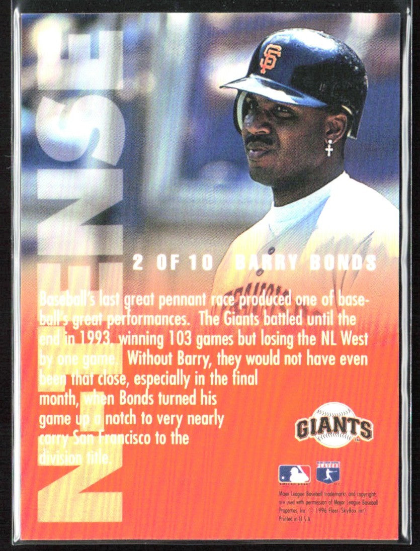Barry Bonds 1996 Skybox E-XL N-Tense #2 San Francisco Giants