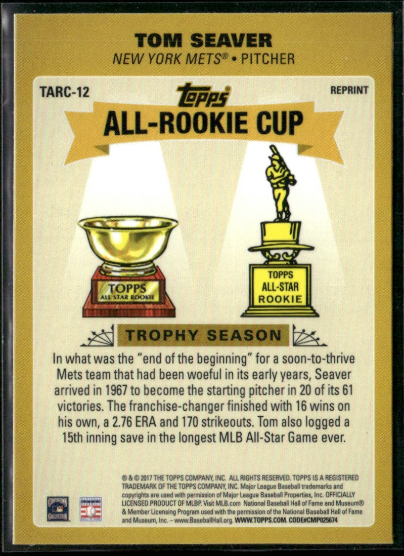 Tom Seaver 2017 Topps Chrome Update Series All-Rookie Cup #TARC-12 New York Mets
