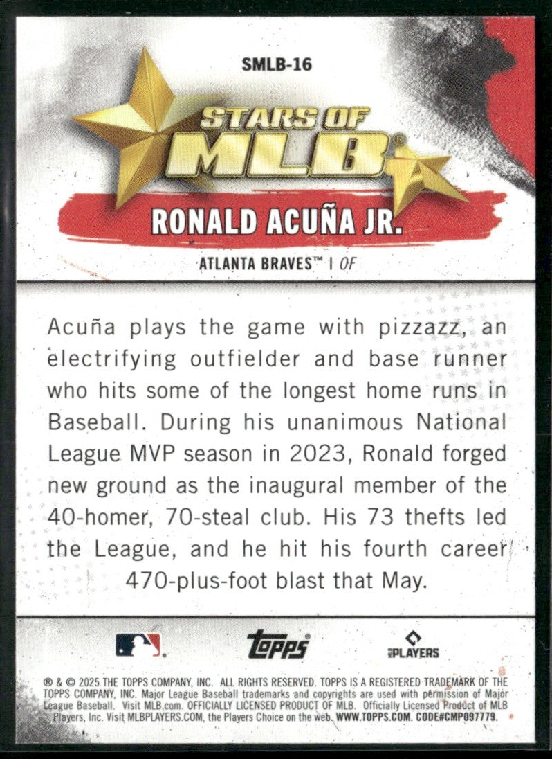 Ronald Acuna Jr. 2025 Topps Stars of MLB #SMLB-16 Atlanta Braves
