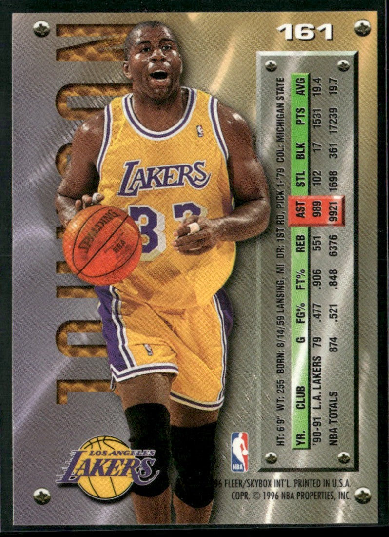 Magic Johnson 1995 Fleer Metal #161 Los Angeles Lakers