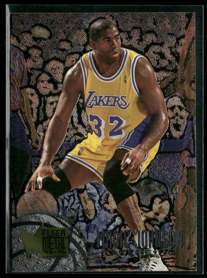 Magic Johnson 1995 Fleer Metal #161 Los Angeles Lakers