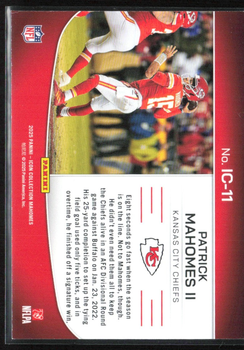 Patrick Mahomes II 2025 Panini Icon Collection Highlights #IC-11
