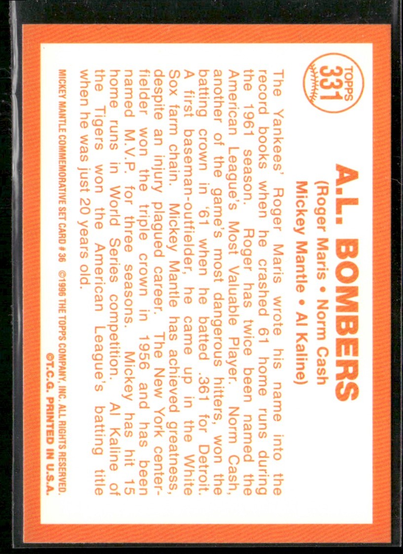 A.L. Bombers 1997 Topps #36 New York Yankees/Detroit Tigers