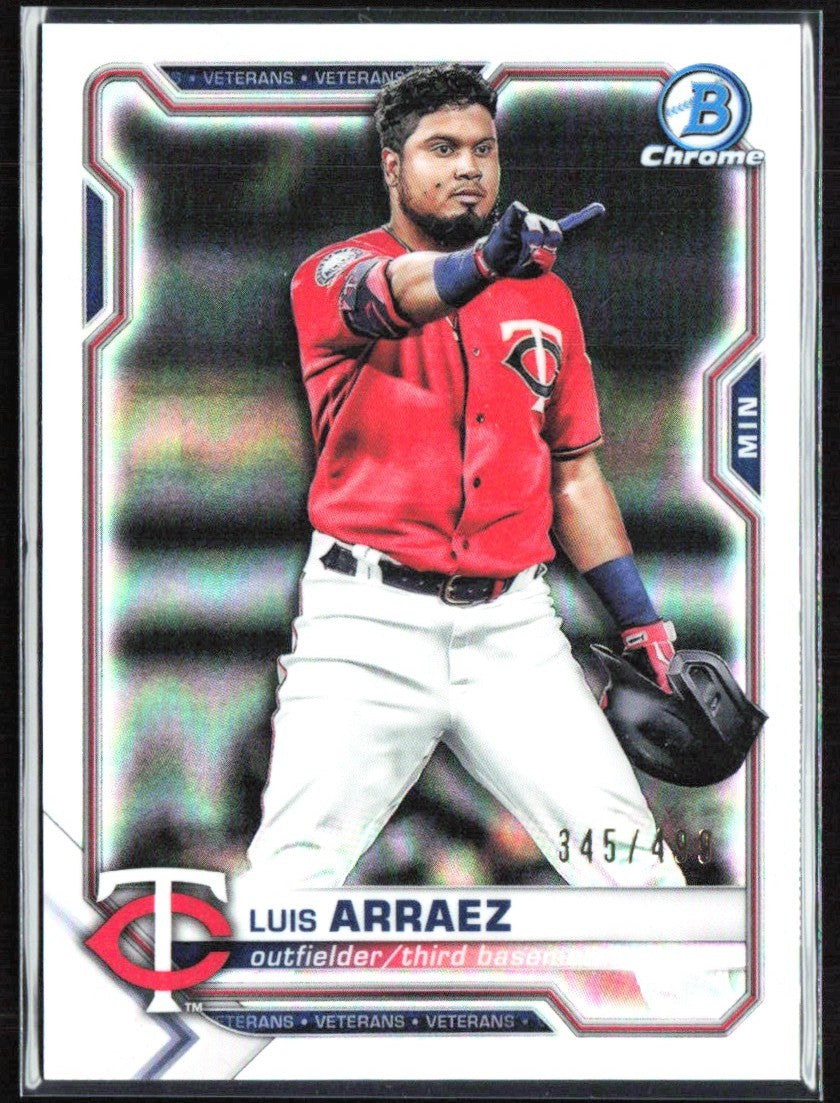 Luis Arraez 2021 Bowman Chrome Refractor /499 #39 Minnesota Twins