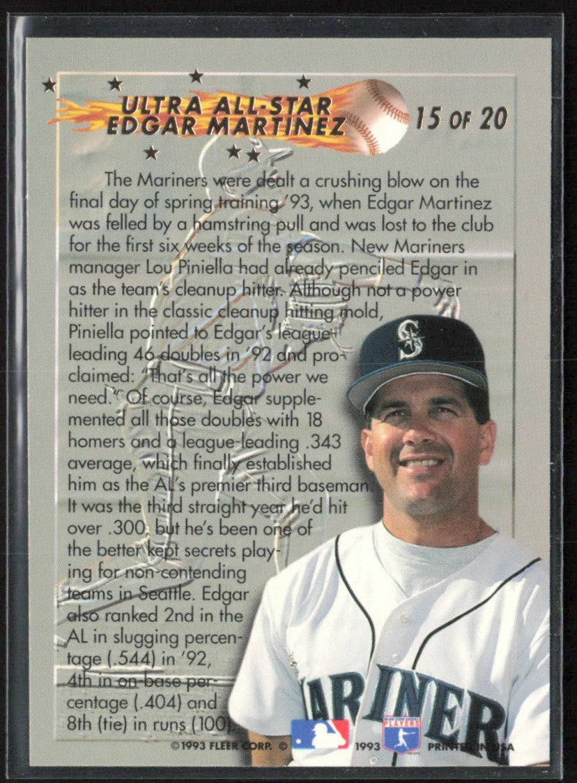 Edgar Martinez 1993 Fleer Ultra All-Stars #15 Seattle Mariners