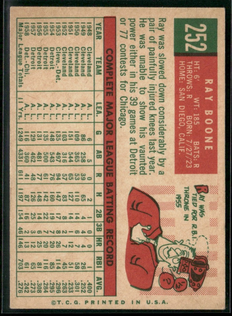 Ray Boone 1959 Topps #252 Chicago White Sox