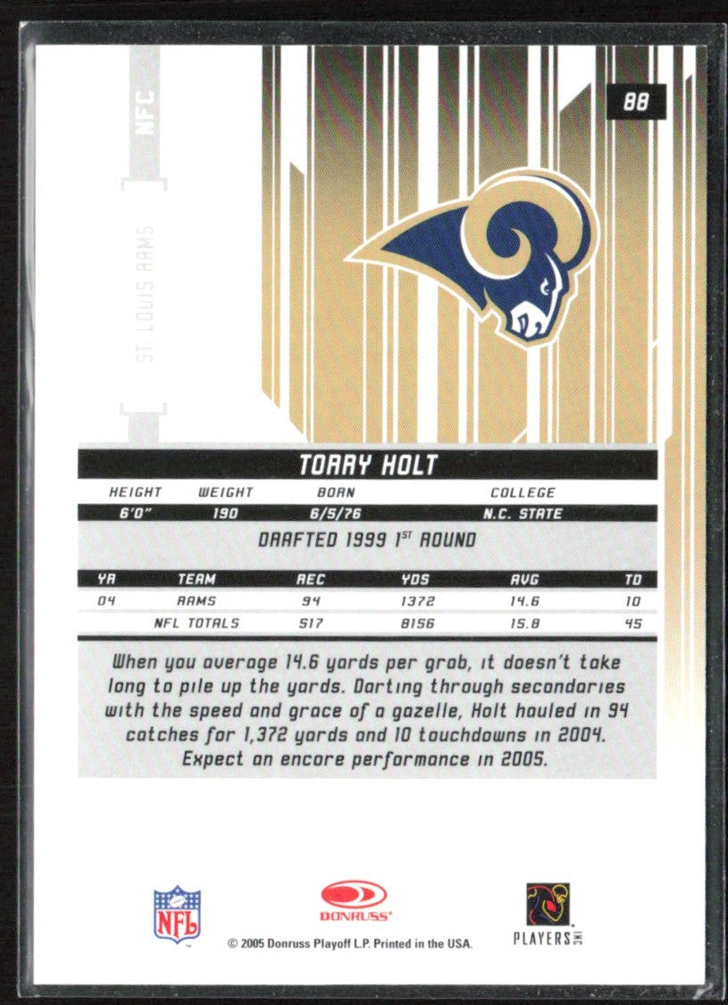 Torry Holt 2005 Leaf Rookies & Stars Longevity Ruby /299 #88 St. Louis Rams