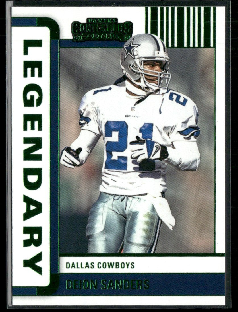 Deion Sanders 2022 Panini Contenders Legendary Green #LGD-DSA Dallas Cowboys