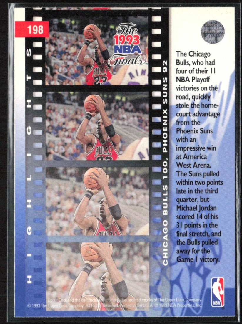 Michael Jordan 1993 Upper Deck NBA Finals #198 Chicago Bulls