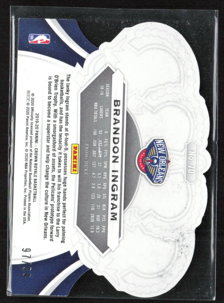 Brandon Ingram 2019 Panini Crown Royale Crystal Blue /99 #70
