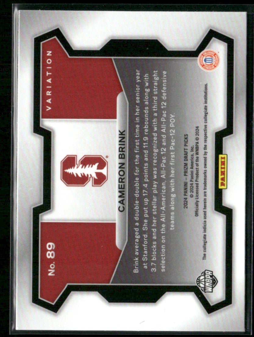 Cameron Brink 2024 Panini Prizm Draft Picks Variation RC #Stanford Cardinals