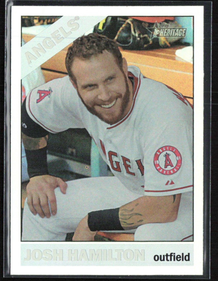 Josh Hamilton 2015 Topps Heritage Chrome Foil #THC-437 Los Angeles Angels