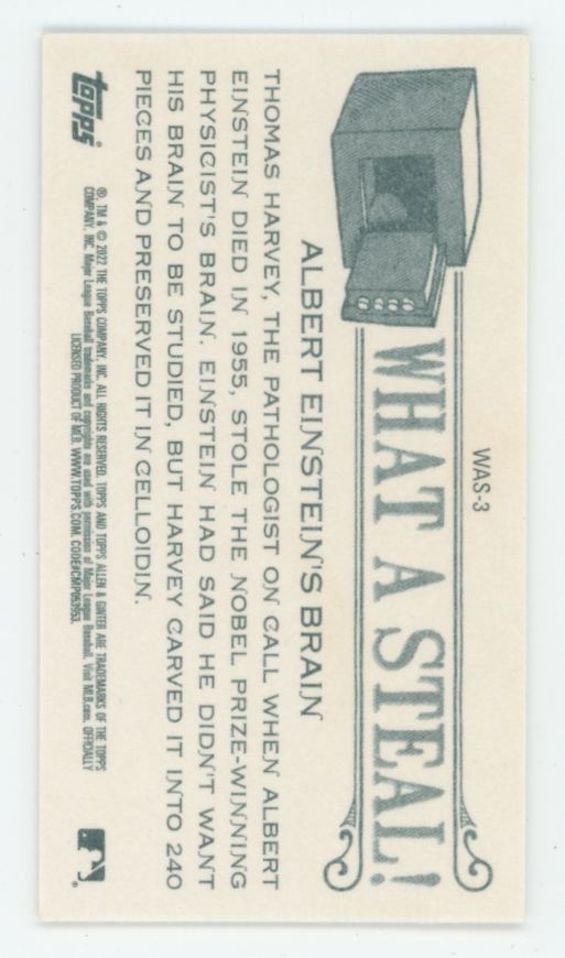 Albert Einstein's Brain 2022 Topps Allen & Ginter Mini What A Steal #WAS-3