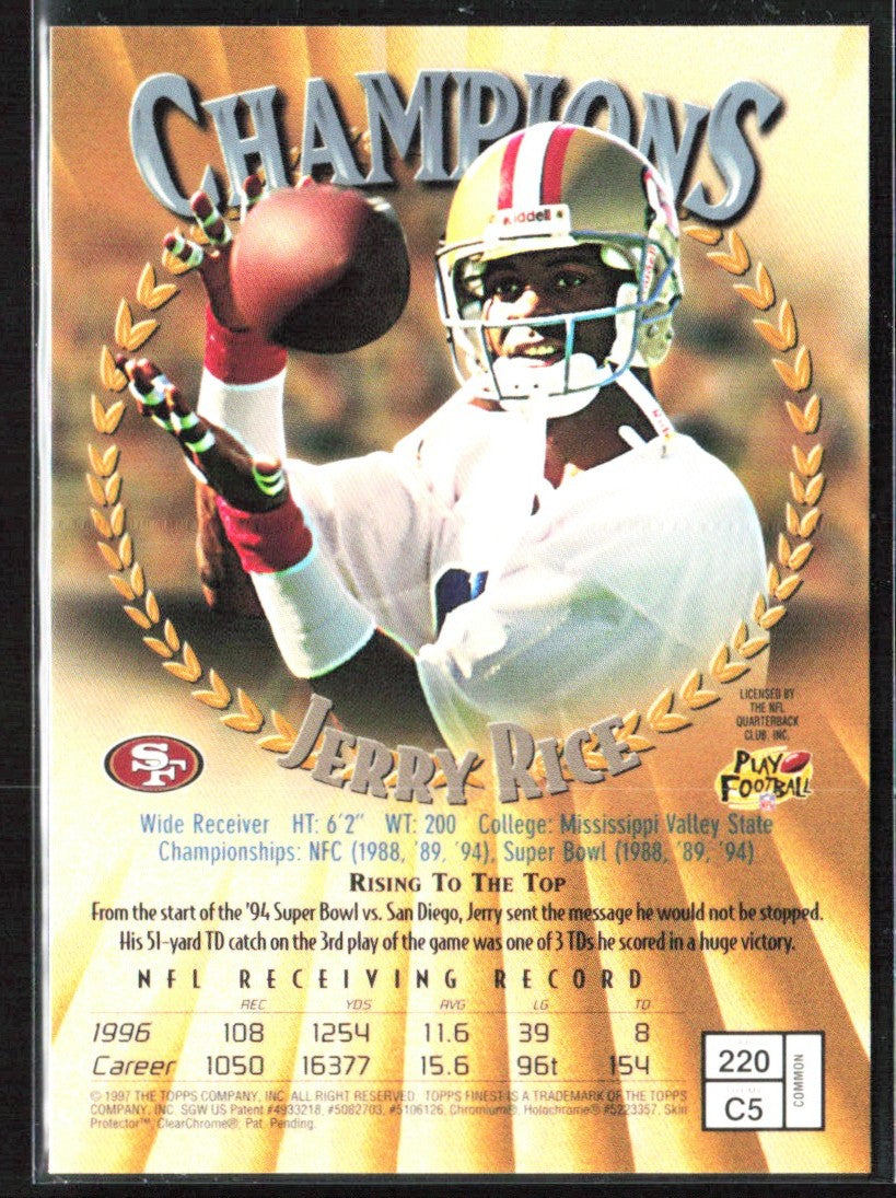 Jerry Rice 1997 Topps Finest #220 San Francisco 49ers