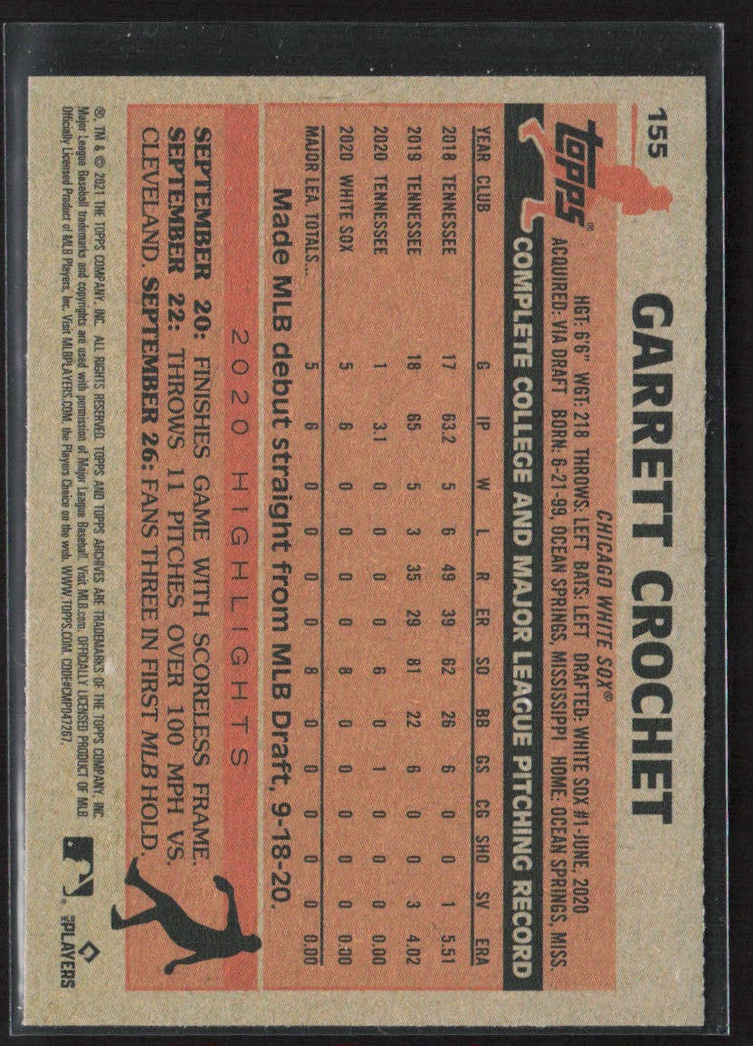 Garrett Crochet 2021 Topps Archives RC #155 Chicago White Sox