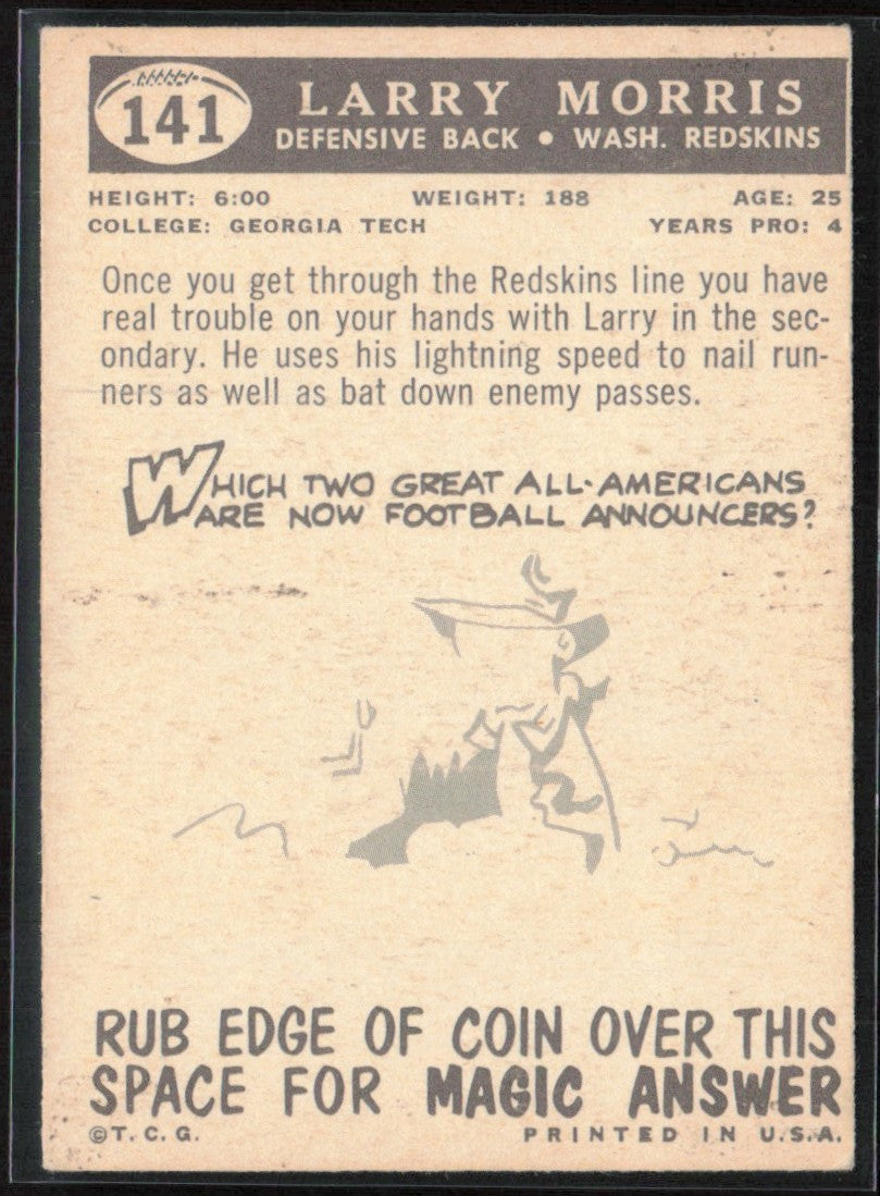 Larry Morris 1959 Topps #141 Washington Redskins