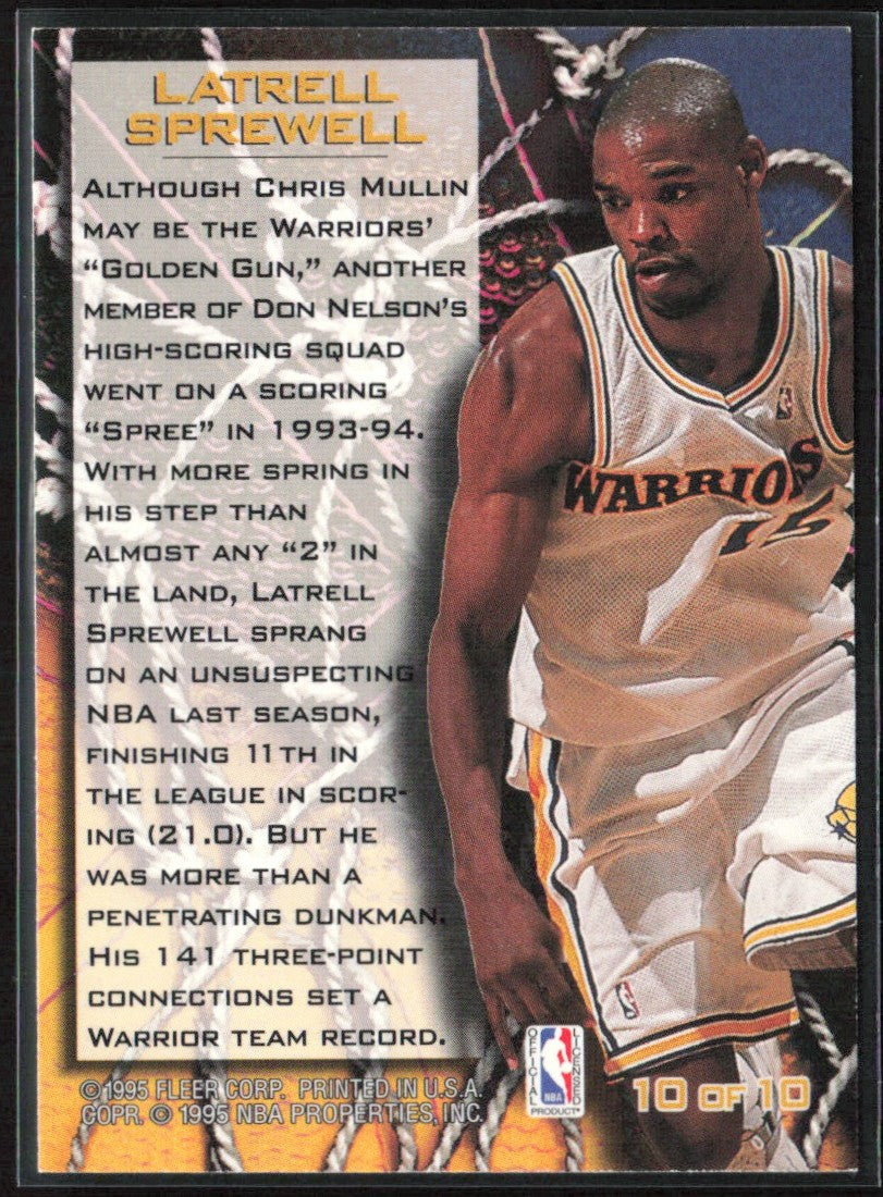 Latrell Sprewell 1995 Fleer Sharp Shooter #10 Golden State Warriors