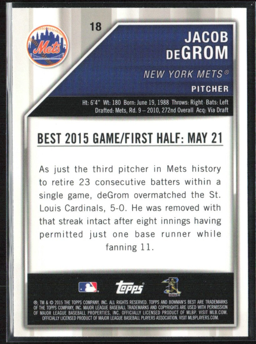 Jacob deGrom 2015 Bowman's Best #18 New York Mets