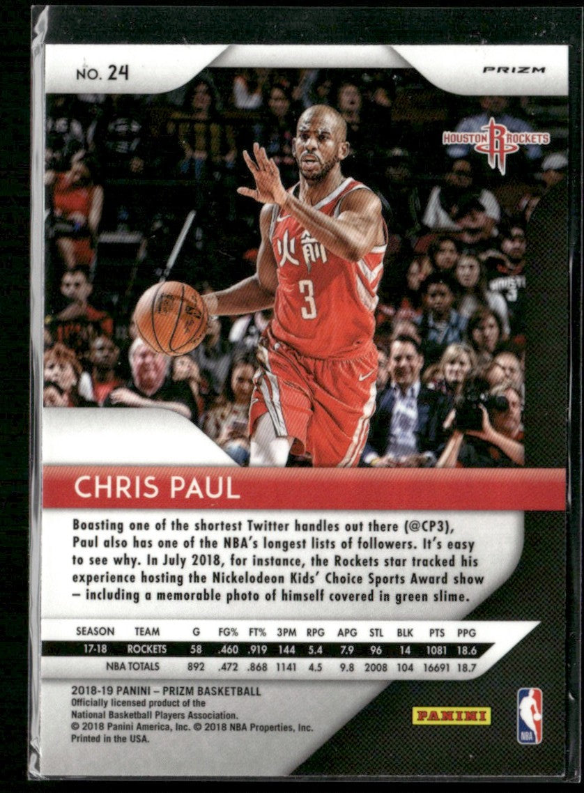 Chris Paul 2018 Panini Prizm Fast Break #24 Houston Rockets