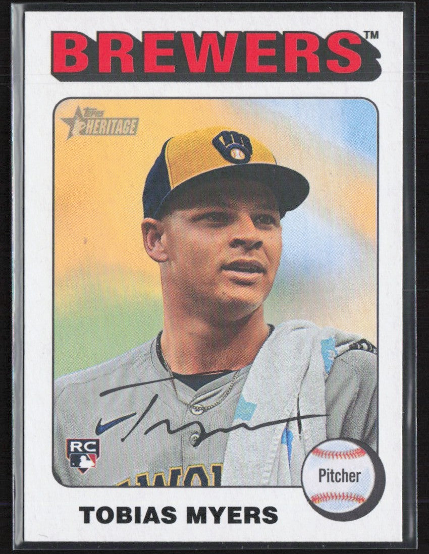 Tobias Myers 2024 Topps Heritage White Border SP RC #720 Milwaukee Brewers
