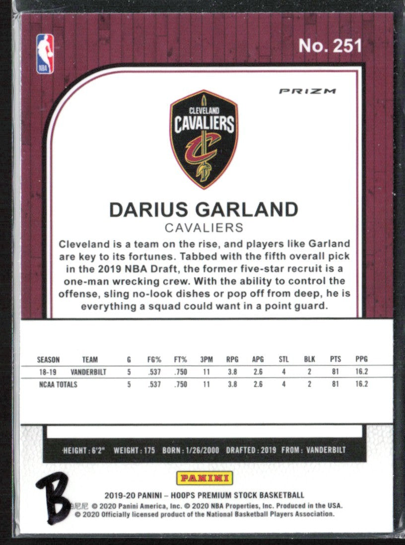Darius Garland 2019 Panini NBA Hoops Premium Stock Flash RC #251