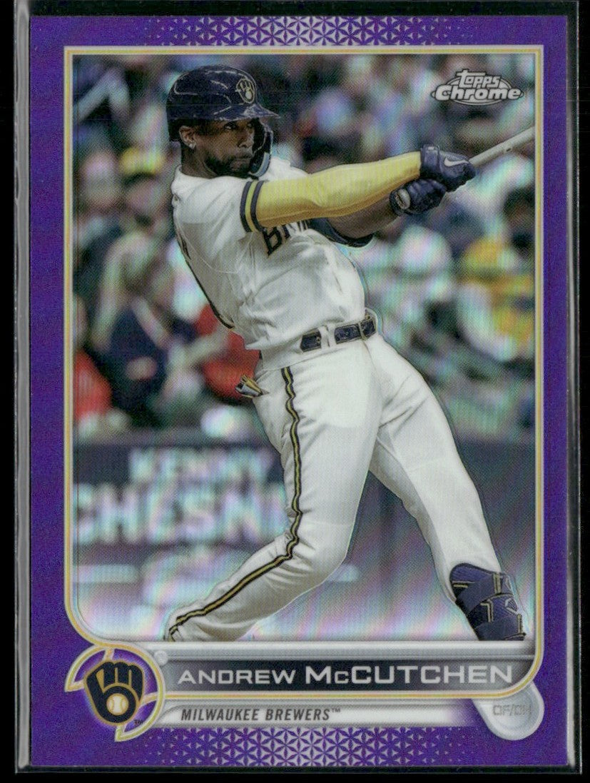 Andrew McCutchen 2021 Topps Chrome Update Purple #USC167 Milwaukee Brewers