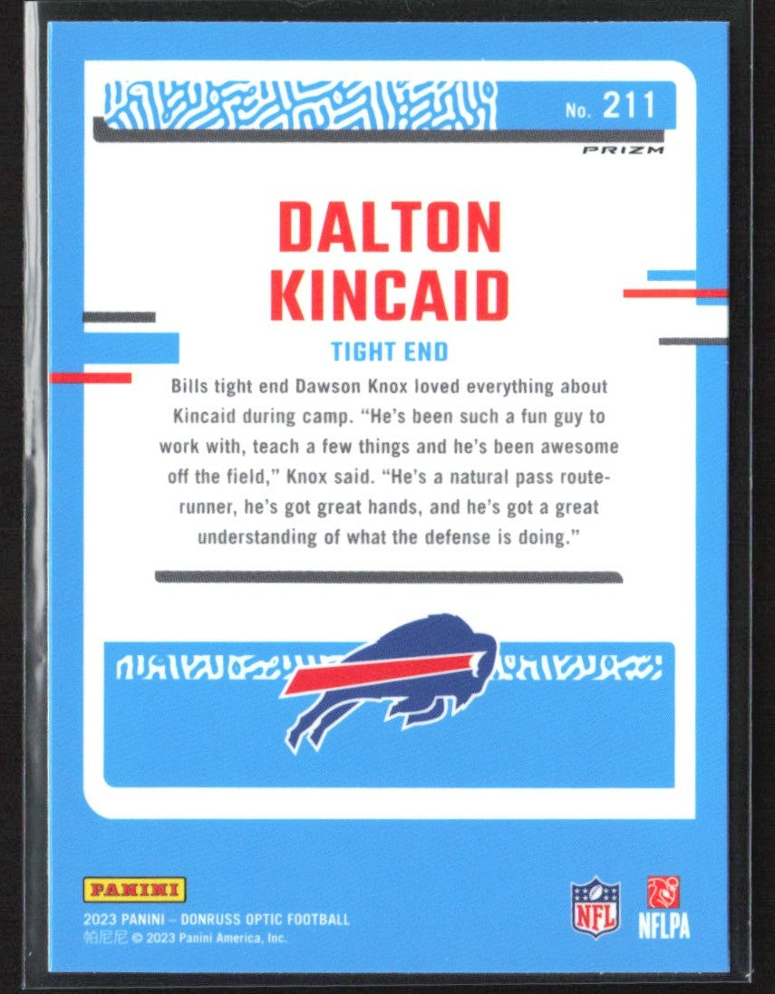 Dalton Kincaid 2023 Donruss Optic Green Hyper RC #211 Buffalo Bills