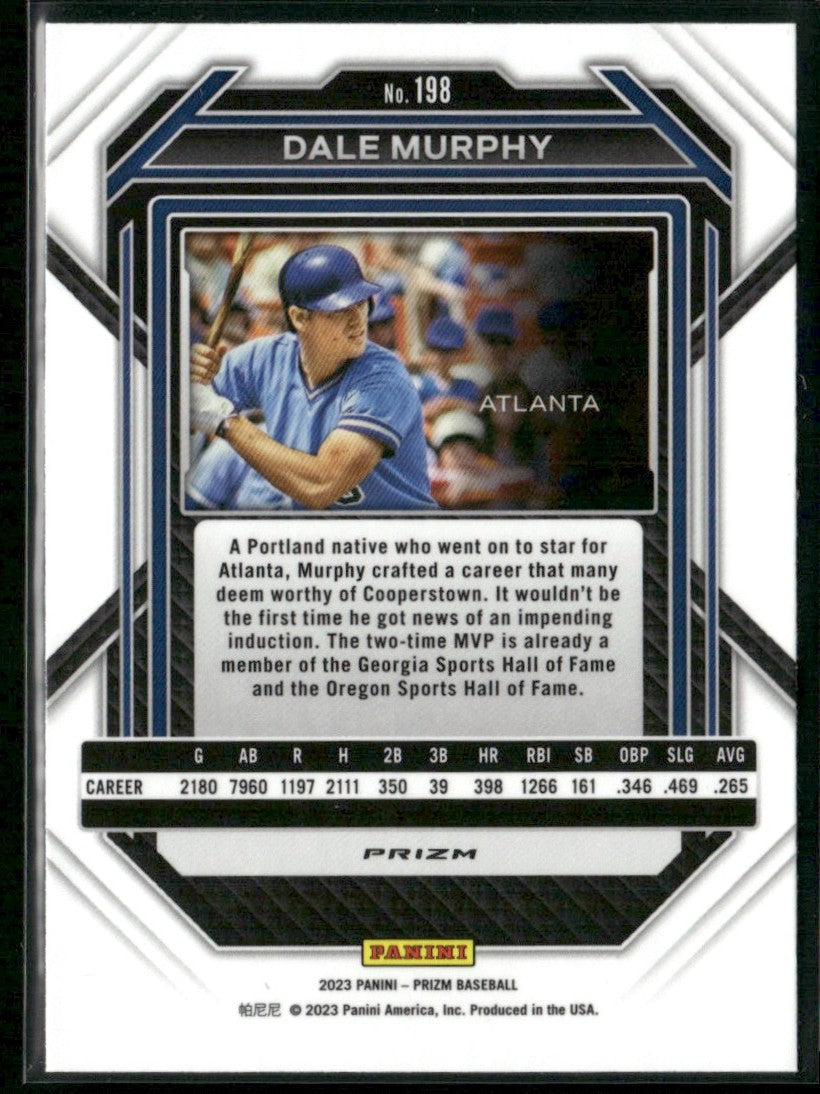 Dale Murphy 2023 Panini Prizm Ruby Wave #198 Atlanta Braves
