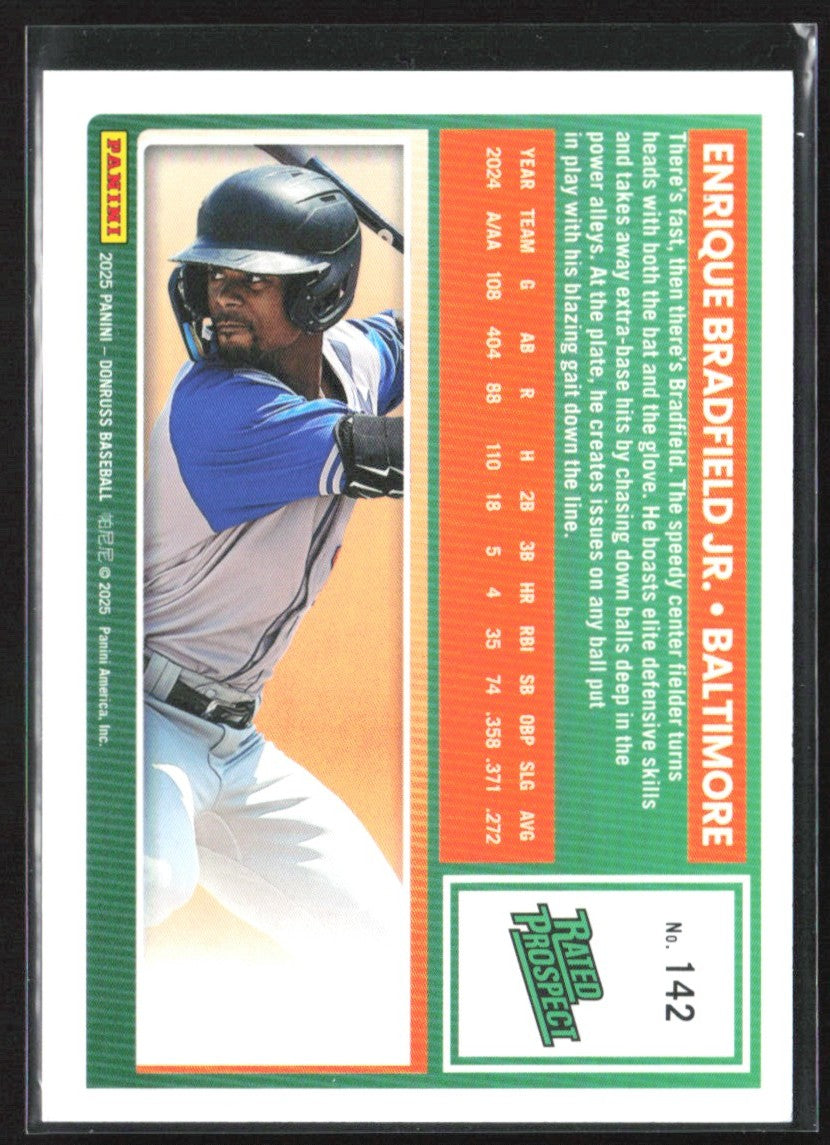 Enrique Bradfield Jr. 2025 Donruss Rated Prospect Red /250 #142
