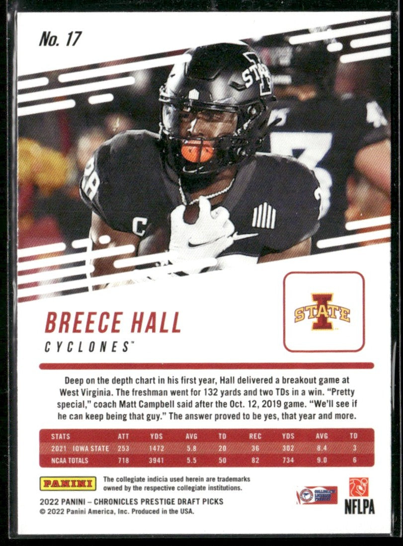 Breece Hall 2022 Panini Chronicles Draft Picks Prestige RC #17