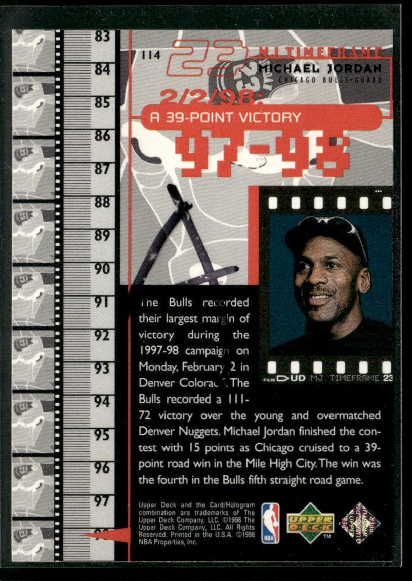 Michael Jordan 1998 Upper Deck MJ TimeFrame #114 Chicago Bulls