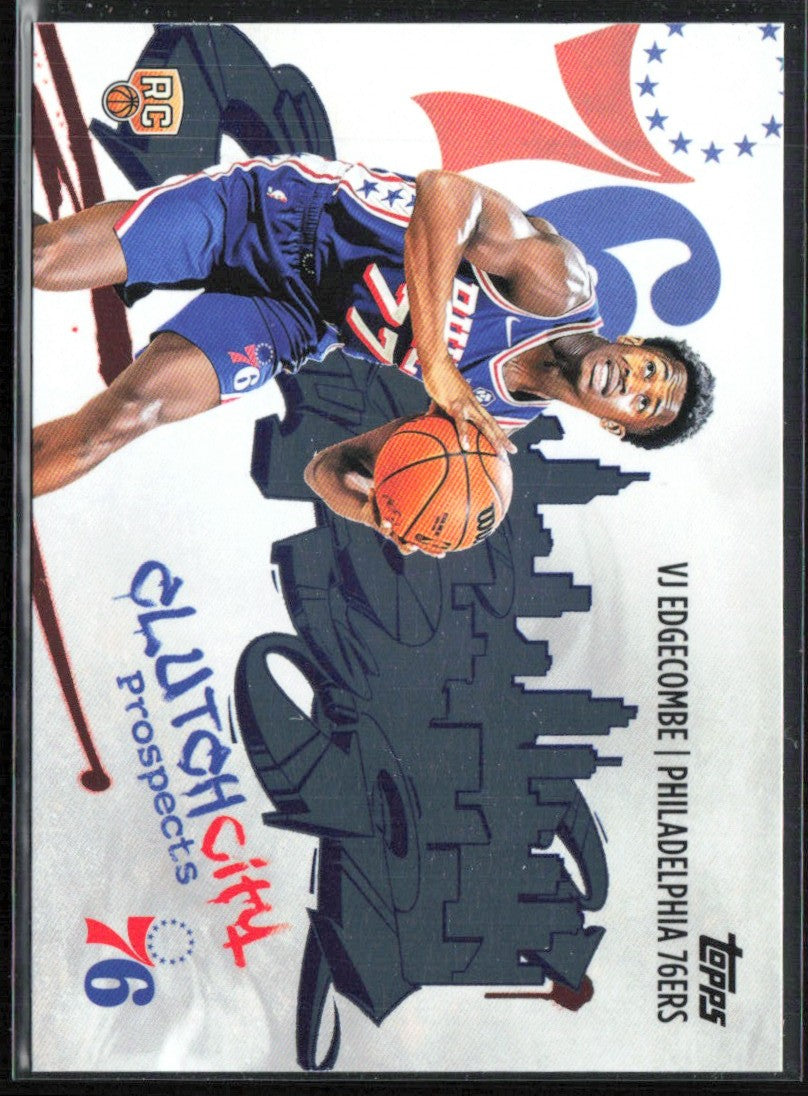 VJ Edgecombe 2025 Topps Clutch City Prospects RC #CC-3 Philadelphia 76ers