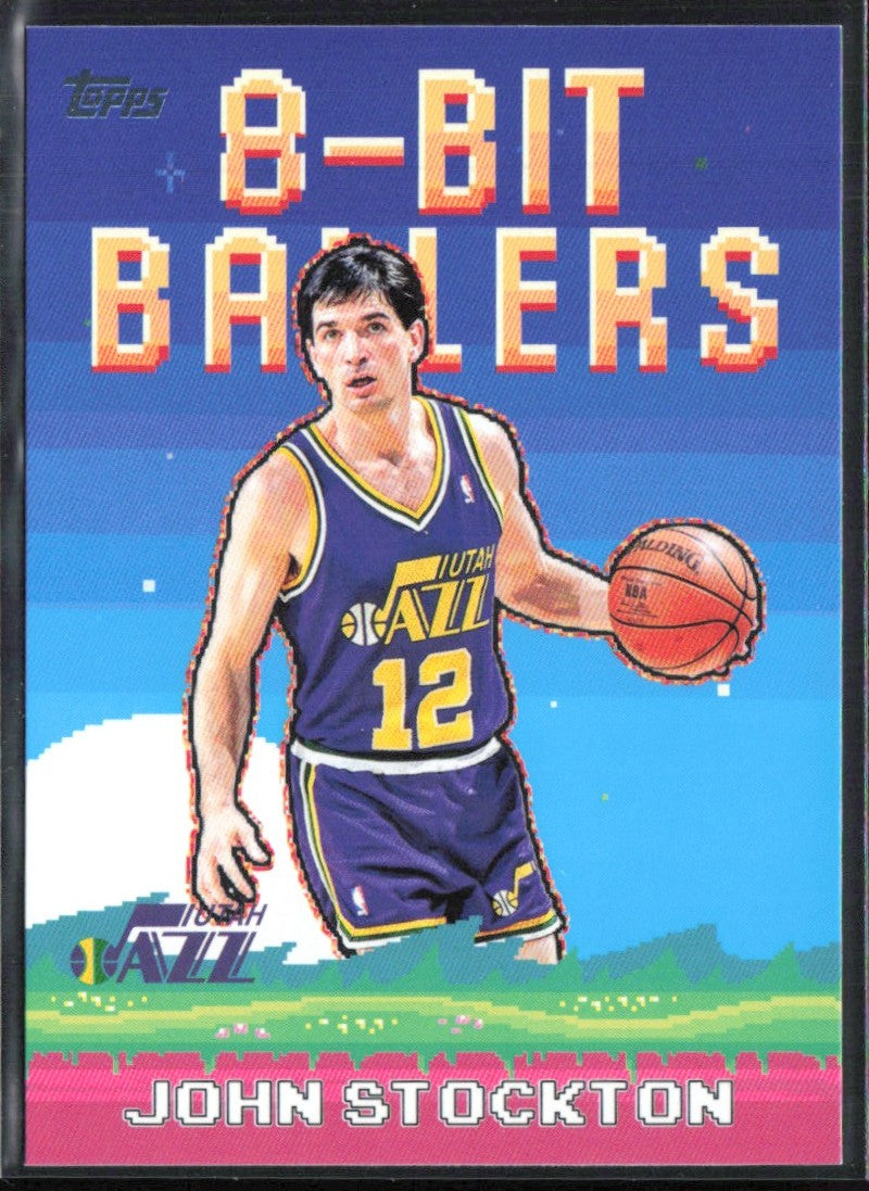 John Stockton 2025 Topps 8-Bit Ballers #8B-24 Utah Jazz